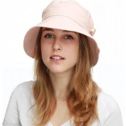 Bucket Hats Light Weight Packable Women's Wide Brim Sun Bucket Hat - Perrine-coral - C118GQOLXND $35.39