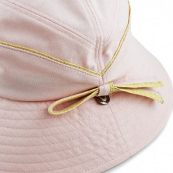 Bucket Hats Light Weight Packable Women's Wide Brim Sun Bucket Hat - Perrine-coral - C118GQOLXND $30.17
