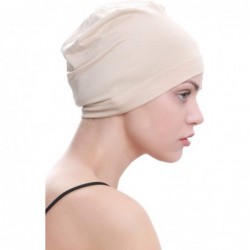 Baseball Caps Unisex Bamboo Sleep Caps for Cancer- Hair Loss - Chemo Caps - Beige - CV11K2L2DDV $15.68