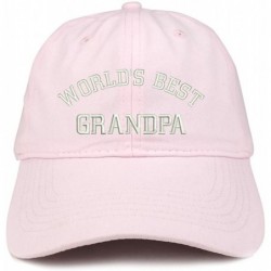 Baseball Caps World's Best Grandpa Embroidered Brushed Cotton Cap - Light Pink - CJ18CSE5DTC $34.08