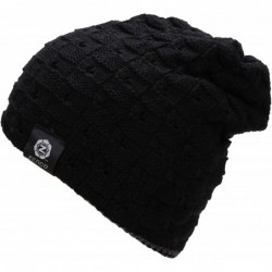 Skullies & Beanies Men/Women's Winter Handcraft Knit Dual-Layered Slouchy Beanie Hat - 7531_black - CG12846OMBB $27.53