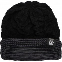 Skullies & Beanies Men/Women's Winter Handcraft Knit Dual-Layered Slouchy Beanie Hat - 7531_black - CG12846OMBB $27.84
