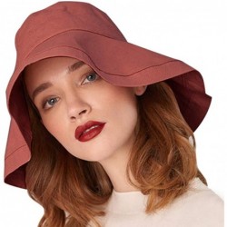 Sun Hats Women Wired Wide Brim Sun Hat- Removable String Safari Fishing Bucket Hat - Brick Red - CF18RASOC0O $22.86