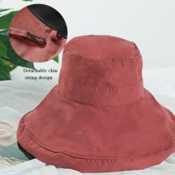Sun Hats Women Wired Wide Brim Sun Hat- Removable String Safari Fishing Bucket Hat - Brick Red - CF18RASOC0O $27.55