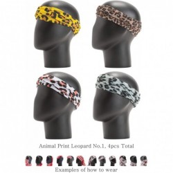 Headbands Pattern Headwear Headband Bandana - Animal Print Leopard No.1- 4pcs total - C818M5M0ASY $19.79