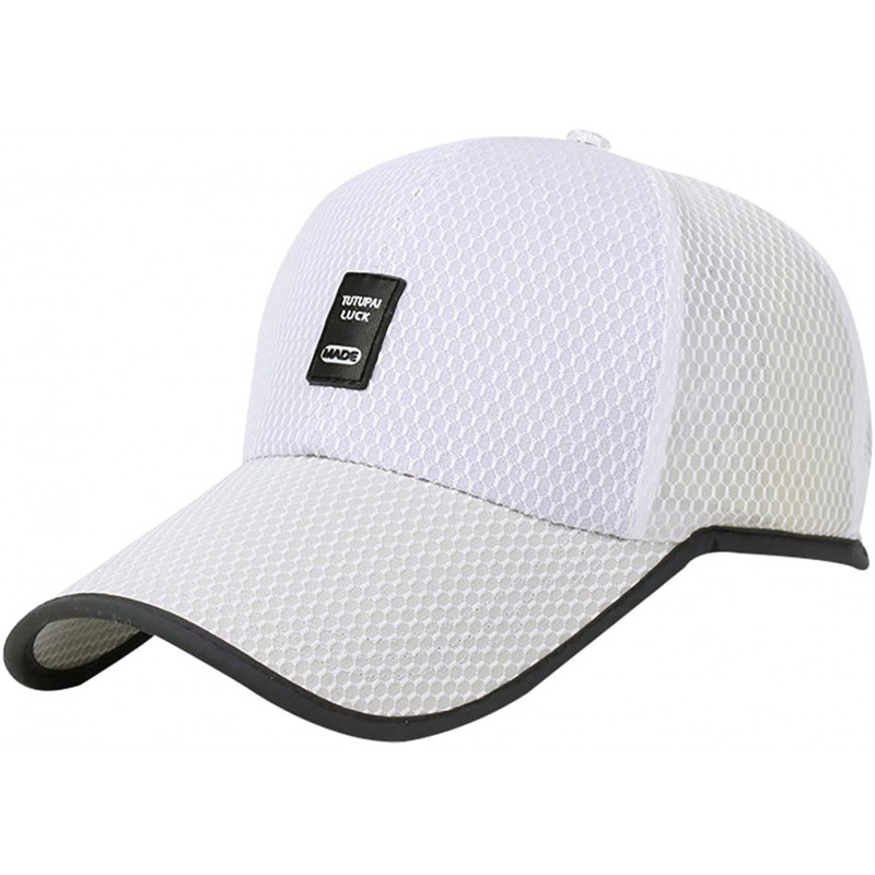 Sun Hats Unisex Mesh Anti-UV Sun Hat Breathable Dry Quickly Baseball Hat Running Cap - White - CC18RY2RI4U $28.27