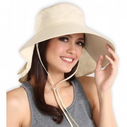 Sun Hats Outdoor Womens Sun Hat Protection - Natural - Cotton With Ponytail Hole - CU18E7UD6AX $27.72