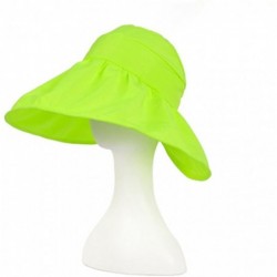 Sun Hats Womens Foldable Anti UV Sun Hat Cap Big Brim Floppy Travel Beach Bucket Hat UPF50+ - Shiny Yellow - C811ZPG6CF3 $16.05