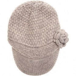 Skullies & Beanies Women's Knitted Newsboy Hat Double Layer Visor Beanie Cap with Soft Warm Fleece Lining - CG18YW6YMYW $18.62