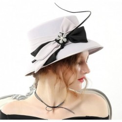Bucket Hats Women Bucket Hats Chiffon Formal Dress Hat Elegant Feather Church Hats - Grey Black-3 - C6186YNN4K4 $75.82