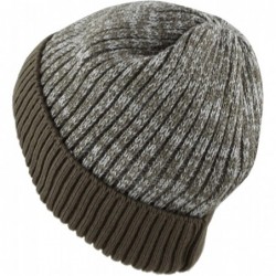Skullies & Beanies Exclusive Ribbed Knit Warm Fuzzy Thick Fleece Lined Winter Skull Beanie - Olive - C518KC0XKKH $13.91