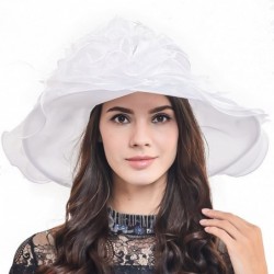 Sun Hats Fascinators Kentucky Derby Church Dress Large Floral Party Hat - Veil White - CW11Y8HC2B3 $32.32