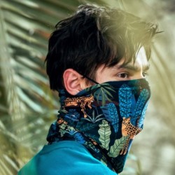 Balaclavas Funny Face Masks for Men and Women Outdoor Headscarf Riding Scarf Wrap Neck Warmer UV Cut Bandana - Dark Green - C...