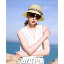 Sun Hats Women's Wide Brim Straw Sun Hat w/Large Decorative Bow and Drawstring - Nature - CV18CHXM653 $22.38