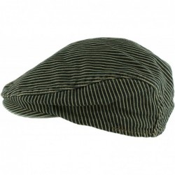 Newsboy Caps Cotton Jean Stripe Flat Cap Cabbie Hat Gatsby Hunting Newsboy Hunting Beret - Green Blue - CI11MG6LOZD $12.57