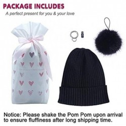 Skullies & Beanies Women Cable Knit Beanie Hat Winter Warm Pom Pom Cap Hats - Black-1 - CO18605OWQA $22.12