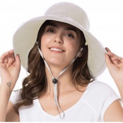 Bucket Hats Women Wide Brim Sun Hats Foldable UPF 50+ Sun Protective Bucket Hat - Reticulated-beige - CM18SXOE3IN $23.66