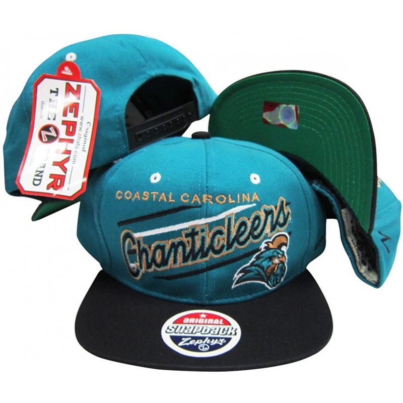 Baseball Caps Coastal Carolina Chanticleers Diagonal Script Teal/Black Two Tone Snapback Adjustable Plastic Snap Back Hat/Cap...