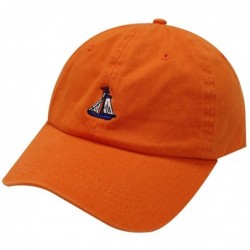 Baseball Caps Boat Small Embroidered Cotton Baseball Cap - Orange - C512H0G3NT3 $23.48