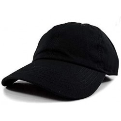 Baseball Caps Polo Style Baseball Cap Ball Dad Hat Adjustable Plain Solid Washed Mens Womens Cotton - Black - CB18WC6O4QI $21.05