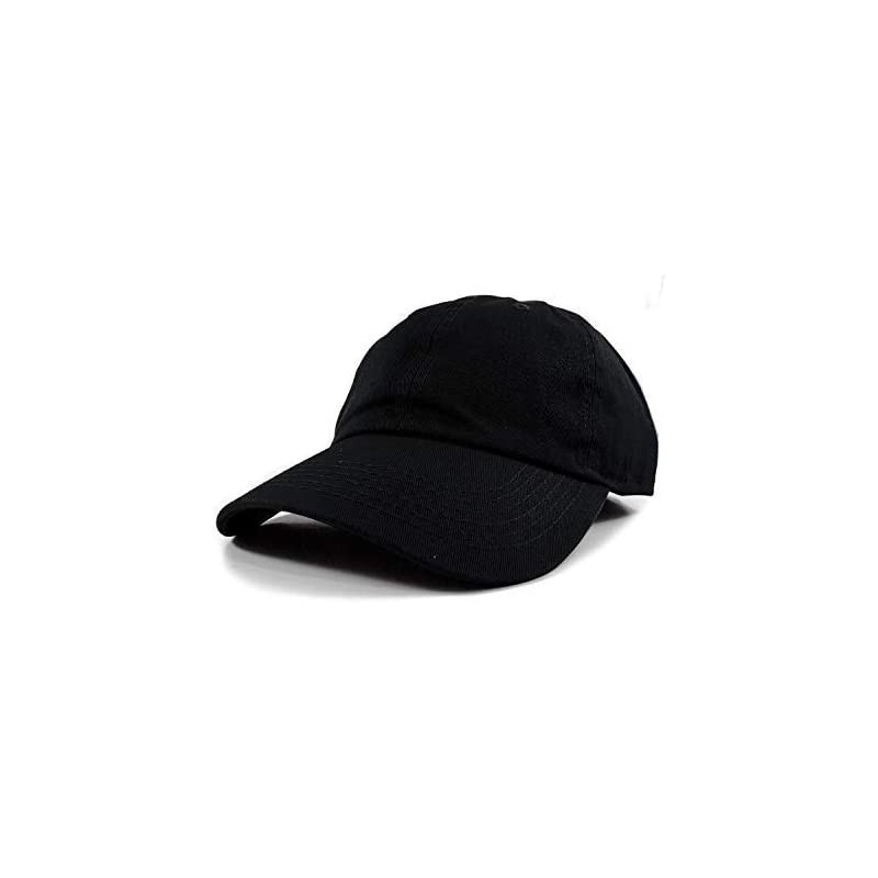 Baseball Caps Polo Style Baseball Cap Ball Dad Hat Adjustable Plain Solid Washed Mens Womens Cotton - Black - CB18WC6O4QI $19.05