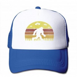 Baseball Caps Bigfoot Retro Alien Invasion UFO Adult Trucker Baseball Mesh Cap Adjustable Hat for Men Women - Blue - C418MGMD...