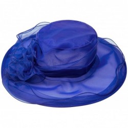 Sun Hats Kentucky Derby Hat Women Church Hat for Wedding Tea Party - Blue - CY184DYM95Y $18.27
