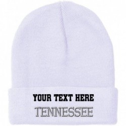 Skullies & Beanies Custom Beanie for Men & Women Tennessee State USA America A Embroidery Acrylic - White - CZ18AQ56KN0 $26.45
