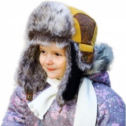 Skullies & Beanies Ladies Earflap Trapper Hat Faux Fur Hunting Hat Fleece Lined Thick Knitted - 67191a_yellow - CP19405NWTI $...