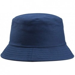 Bucket Hats Solid Color Fisherman Hat-Folding Sun Hat Outdoor Beach Travel Men Women Bucket Cap - Navy Blue - C5194OOIMQ0 $15.63