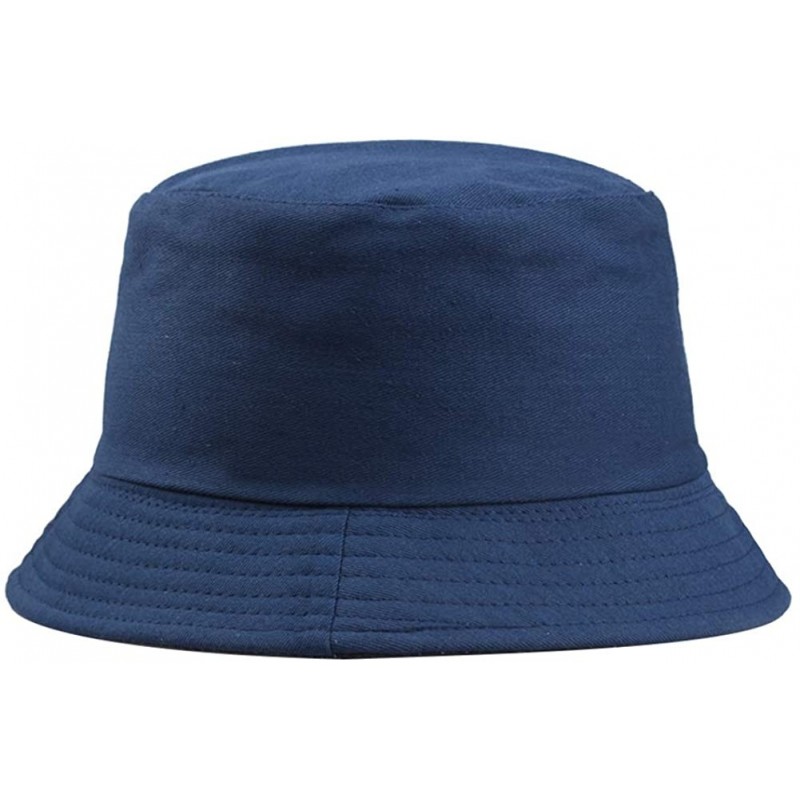 Bucket Hats Solid Color Fisherman Hat-Folding Sun Hat Outdoor Beach Travel Men Women Bucket Cap - Navy Blue - C5194OOIMQ0 $10.42