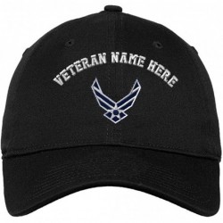 Baseball Caps Custom Low Profile Soft Hat Air Force Emblem Embroidery Veteran Name Cotton - Black - CX18OK6ACGW $43.22