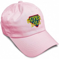 Baseball Caps Custom Soft Baseball Cap Super Lolo Philippines Embroidery Twill Cotton - Soft Pink - C818SEIOIX6 $30.15