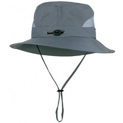 Sun Hats Outdoor Sun Protection Fishing Hat Wide Brim Breathable Bucket Safari Boonie Cap for Men and Women - Darkgray - CY18...