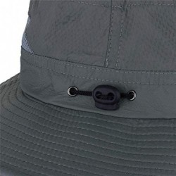 Sun Hats Outdoor Sun Protection Fishing Hat Wide Brim Breathable Bucket Safari Boonie Cap for Men and Women - Darkgray - CY18...