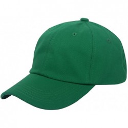 Baseball Caps Cotton Plain Baseball Cap Adjustable .Polo Style Low Profile(Unconstructed hat) - Green - CQ185K5U7RI $16.73