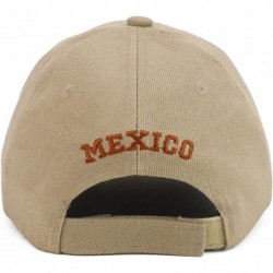 Baseball Caps Hecho en Mexico Metal Eagle Patch PU Leather Bill Cap - Khaki - CM18OR39AN7 $17.95