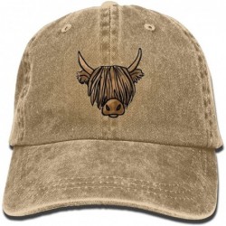 Baseball Caps Cowboy Hat Cap For Men Women Highland Scottish Cow - Natural - CC18CEL09W5 $27.36