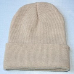 Skullies & Beanies Knitted Hat- Unisex Slouchy Knitting Beanie Hip Hop Cap Warm Winter Ski Hat - Khaki - CV187K5WO76 $16.85
