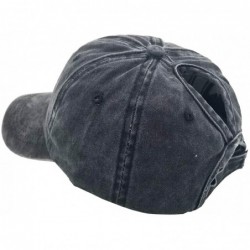 Baseball Caps Washed Ponytail Hats Pony Tail Caps Baseball for Women 2 Pack - Black+grey - CT18N7C3YH3 $23.29