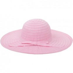 Sun Hats Womens SPF 50+ UV Sun Protective Wide Brim Sun Hat with Bow - Pink - CS18C73MNKY $21.76