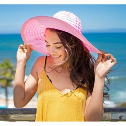 Sun Hats Womens SPF 50+ UV Sun Protective Wide Brim Sun Hat with Bow - Pink - CS18C73MNKY $15.04