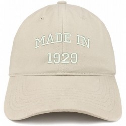 Baseball Caps Made in 1929 Text Embroidered 91st Birthday Brushed Cotton Cap - Stone - CZ18C9XTSL0 $34.77