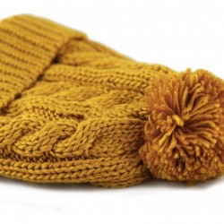 Skullies & Beanies Women Winter Oversized Chunky Thick Stretchy Knitted Pom Pom Beanie Fleece Lined Beanie Hat - CO188WY4ZYZ ...