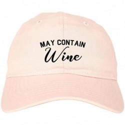 Baseball Caps May Contain Wine Bachelorette Party Dad Hat Baseball Cap - Pink - C6188MZ2CQY $44.41