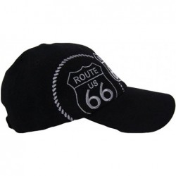 Skullies & Beanies Get Your Kicks On US Route 66 Black Shadow Embroidered Baseball Cap Hat - CJ18394T250 $19.10