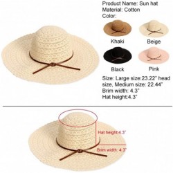Sun Hats Summer Beach Sun Hats for Women Foldable UPF 50 Travel Packable Floppy Wide Brim UV Beach Sun Hat - Beige - CB18GE6O...