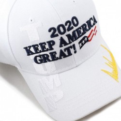 Baseball Caps Trump 2020 Keep America Great 3D Embroidery American Flag Baseball Cap - 011 White - CM18MGHDICY $25.59