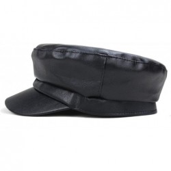 Newsboy Caps Women Newsboy Hat Cap for Ladies Visor Beret Hat - 4a53-pu Leather-black - CU18LZNZ3I5 $18.61