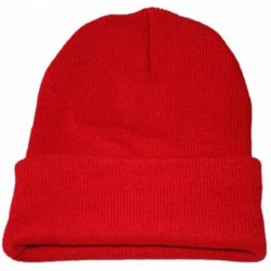Skullies & Beanies Unisex Classic Knit Beanie Women Men Winter Leopard Hat Adult Soft & Cozy Cute Beanies Cap - Red C - CK192...